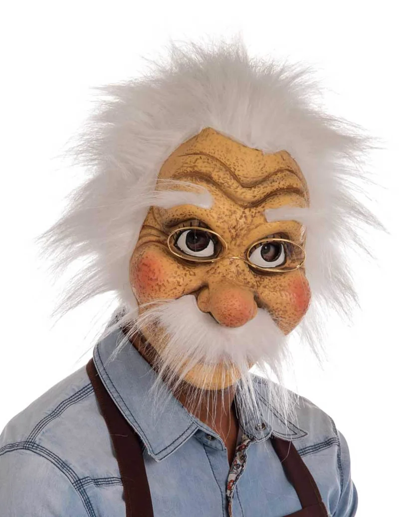 Gepetto™-Maske für Erwachsene Faschings-Zubehör beige-weiss
