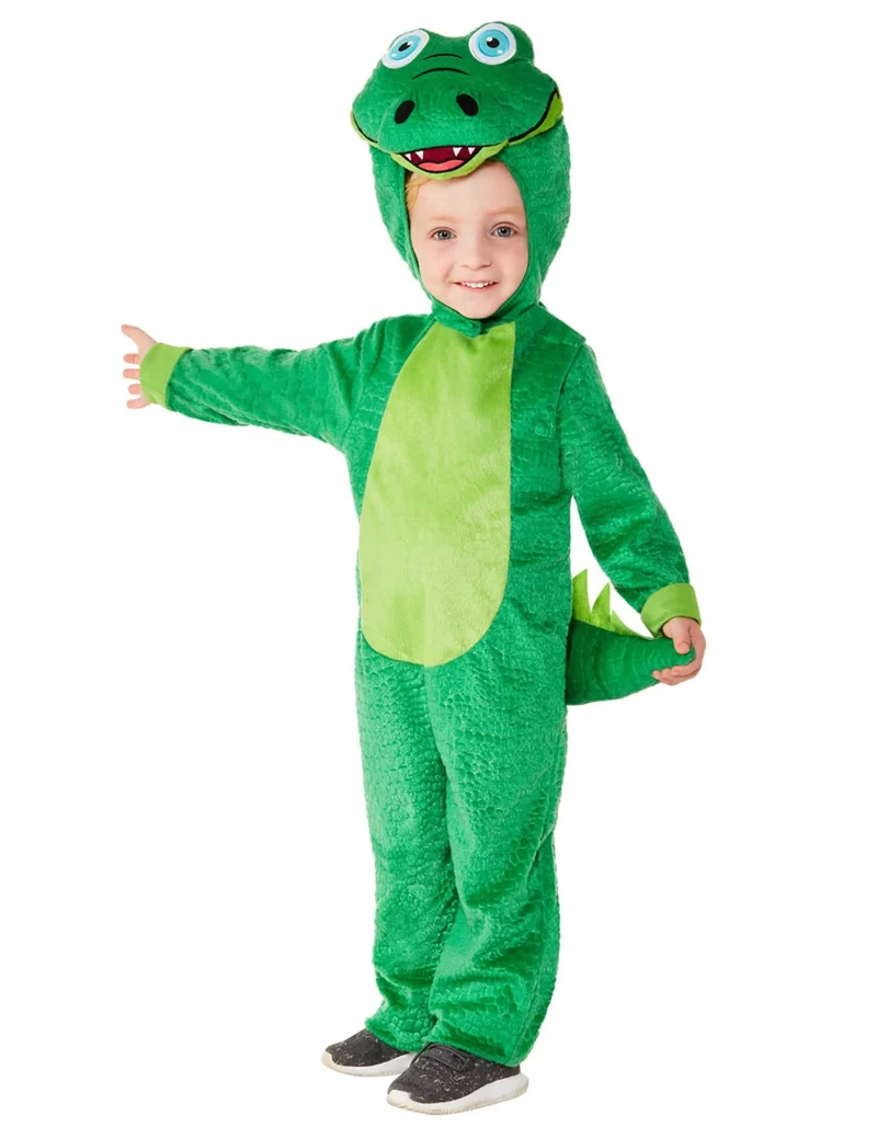 Krokodil-Kinderkostüm Overall für Fasching Tier-Verkleidung grün
