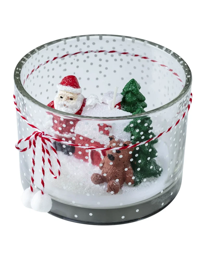 Weihnachtslandschaftskerze 130 g im dekorierten Glas