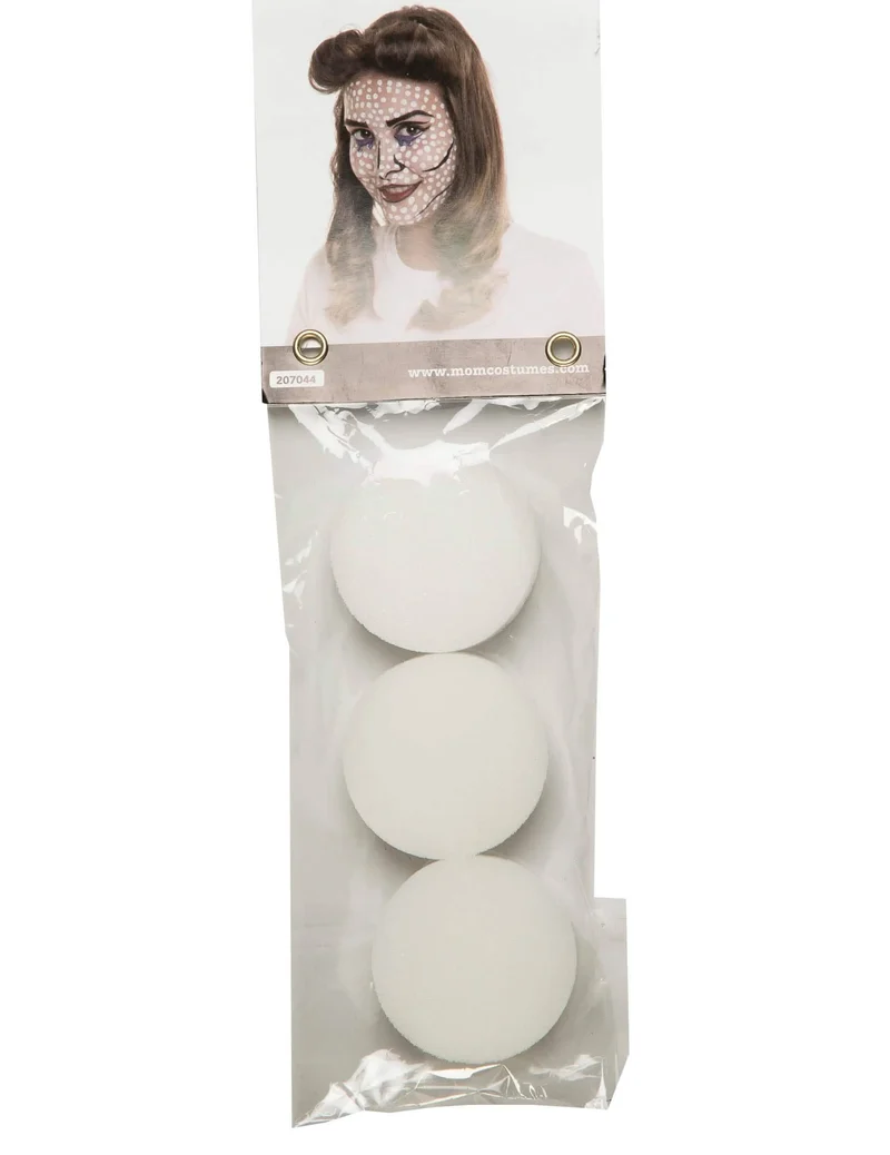 Schminkschwämme Make-up Zubehör Rund 3 Stück weiß