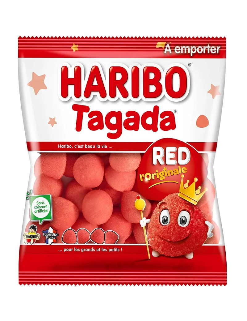Beutel mit Haribo-Erdbeer-Tagada-Süßigkeiten 120 gr