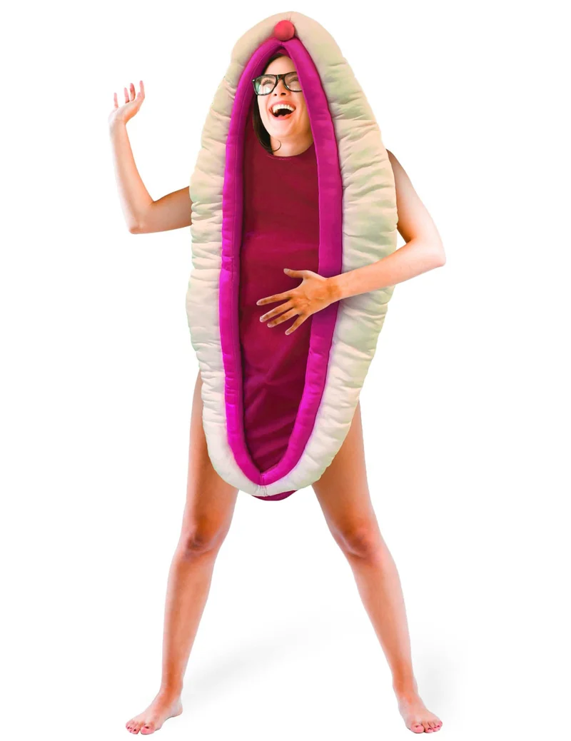 Frivoles Vagina-Kostüm für Erwachsene pink-beige