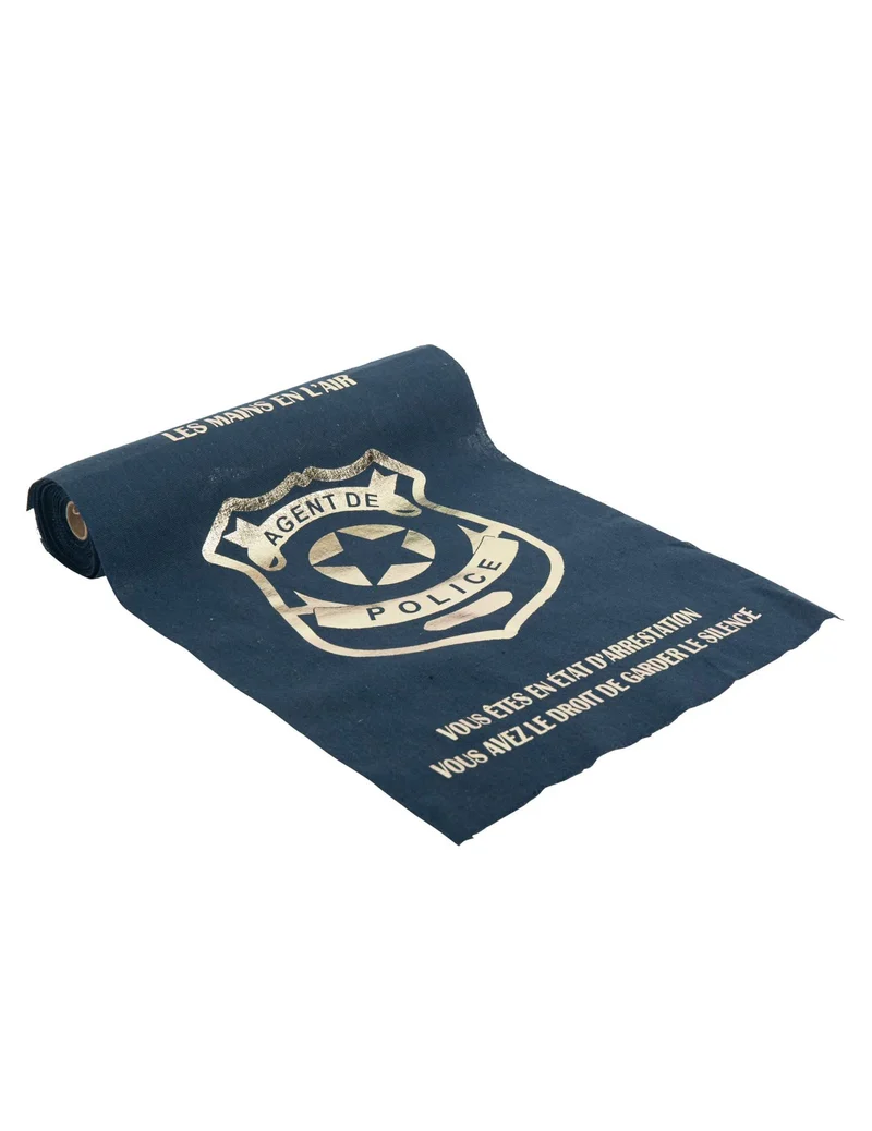 Polizei-Tischläufer in Marineblau und Gold, 28 cm x 5 m