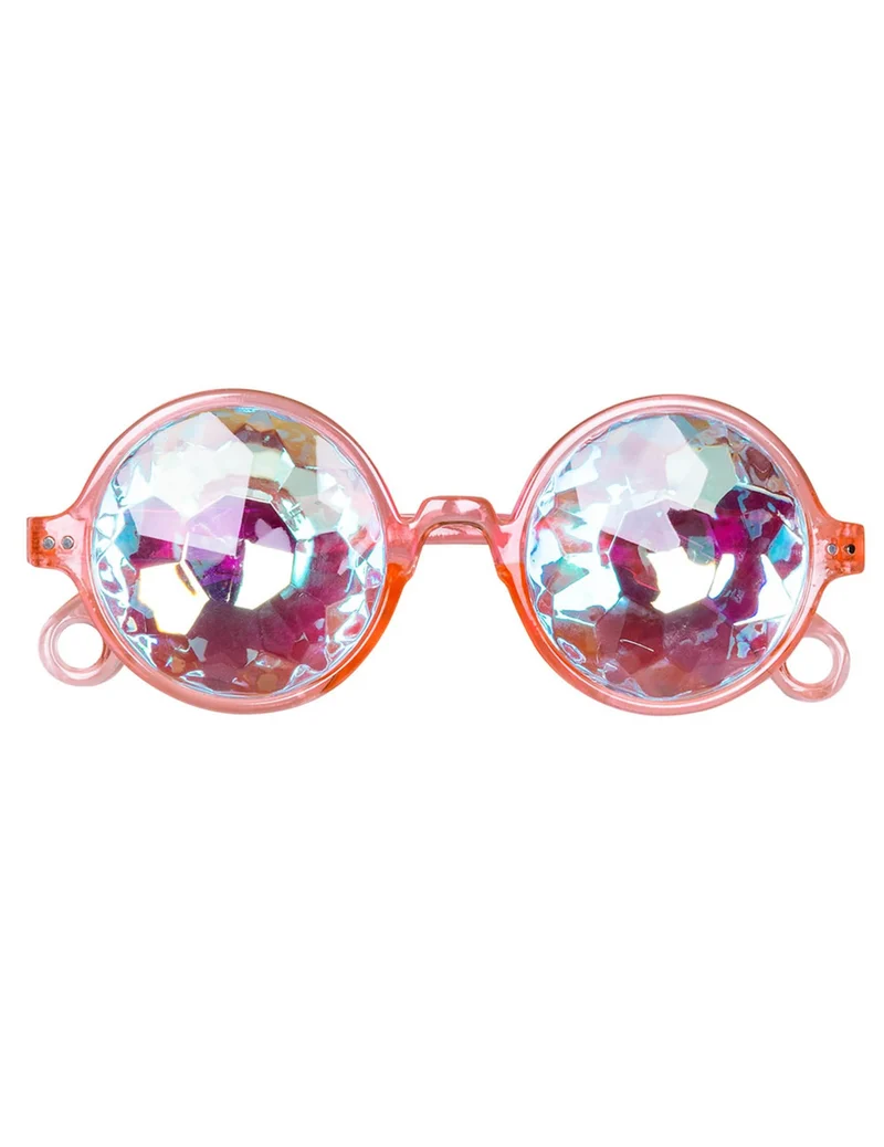 Hippiebrille Accessoire für Erwachsene 60er-Jahre-Zubehör rosa