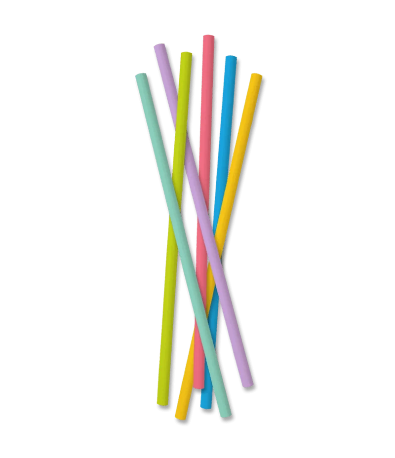 Bunte Strohhalme aus Papier 19,7cm 18 Stk