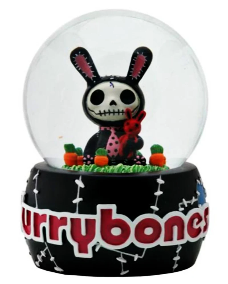Furrybones "Schneekugel" Black Bun Bun