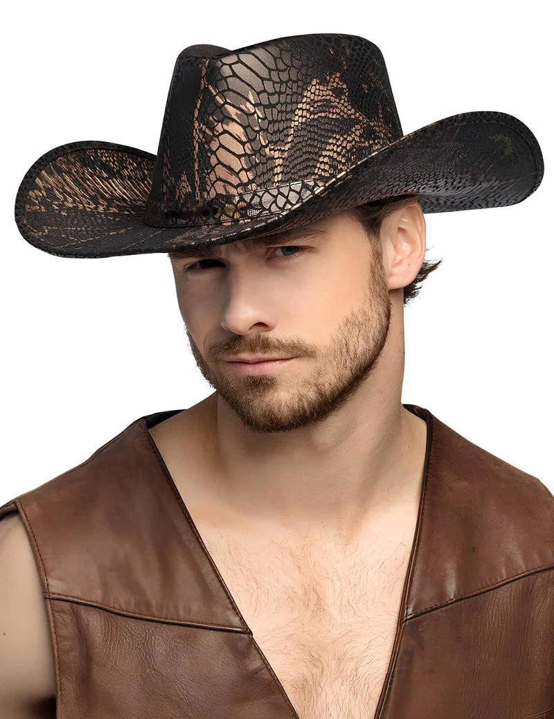 Cowboyhut Cobra-Optik für Erwachsene