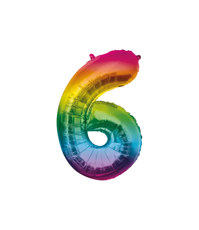 6 Jahre Helium Ballon Regenbogen Leer 86cm