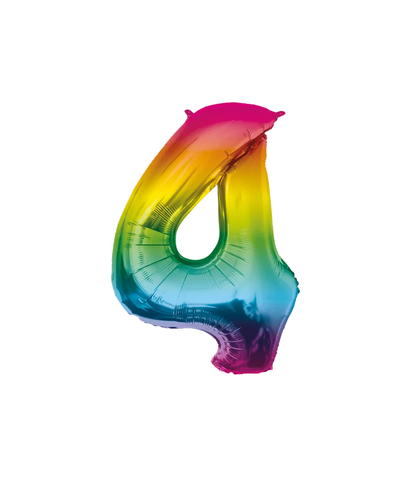 4 Jahre Helium Ballon Regenbogen Leer 86cm