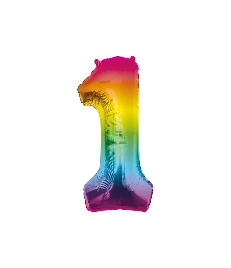 1 Jahr Helium Ballon Regenbogen Leer 86cm
