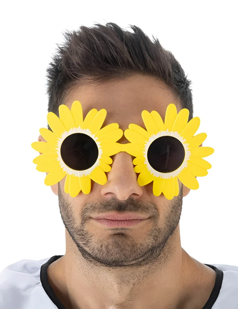 Brille mit gelben Blumen Terrifier™ Accessoire für Erwachsene