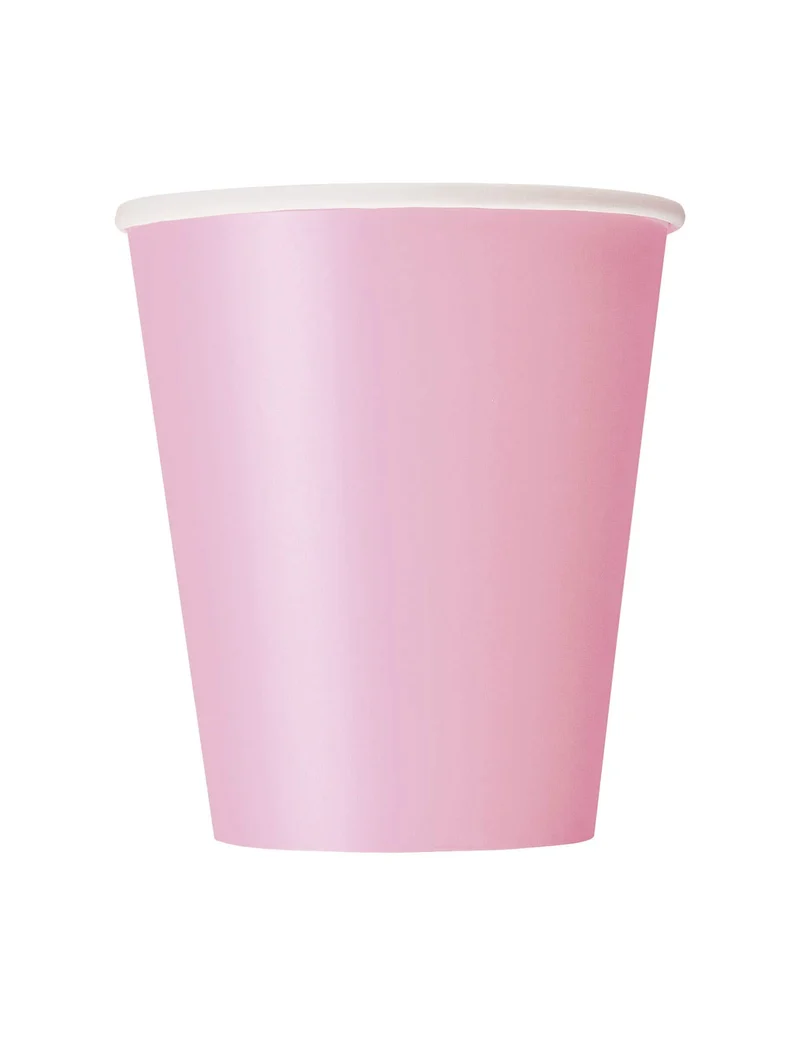 Pappbecher Tischzubehör für Festlichkeiten rosafarben 210 ml