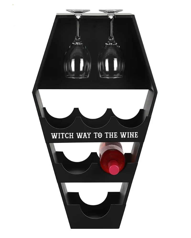 Sarg Weinregal als Gothic Deko 62cm