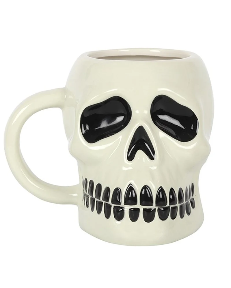 Totenkopf Keramik Becher mit Henkel