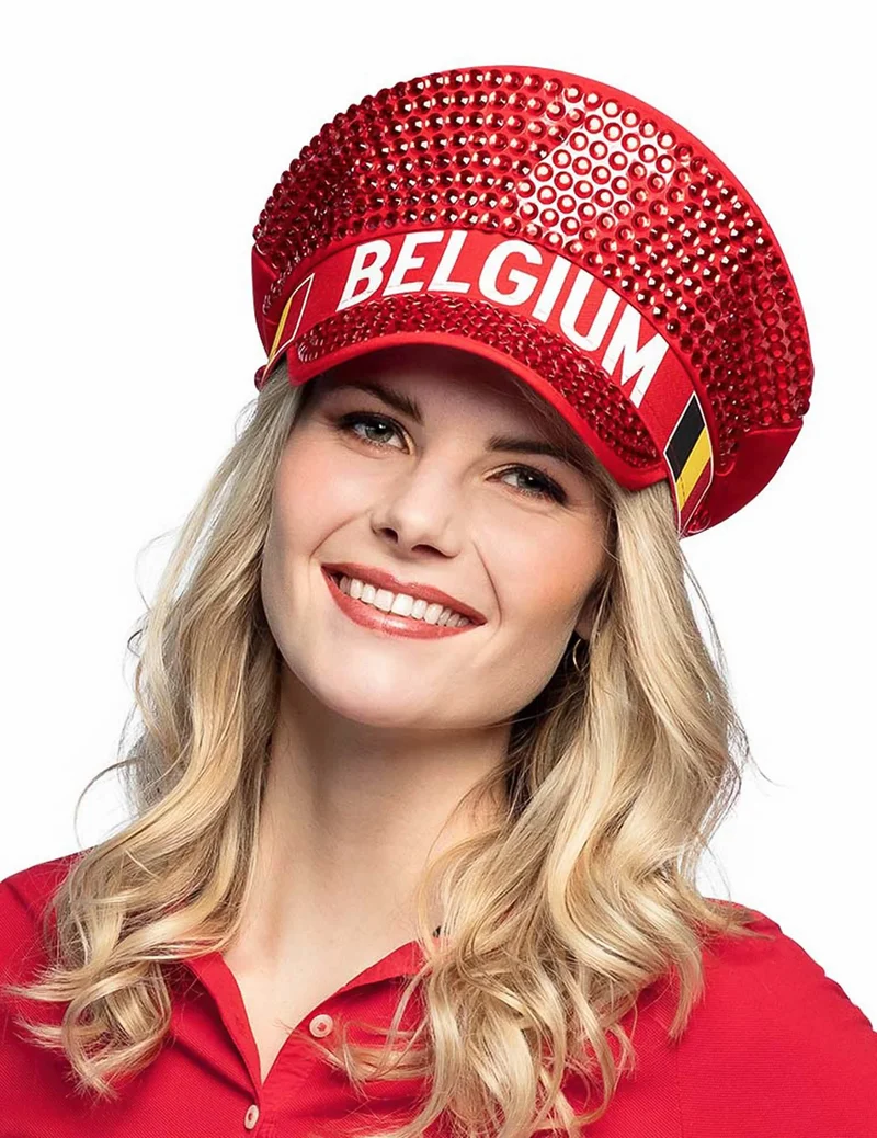 Erwachsene Belgien-Fan-Strasskappe