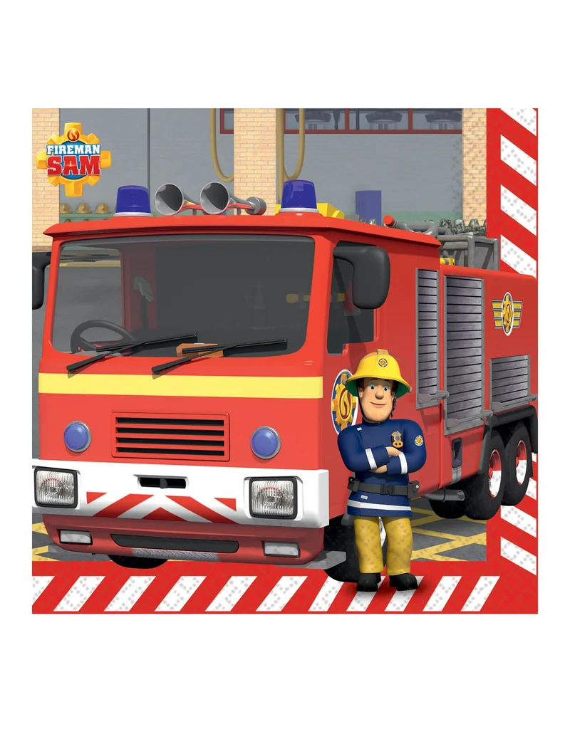 16 Papierservietten Feuerwehrmann Sam™ 33 x 33 cm