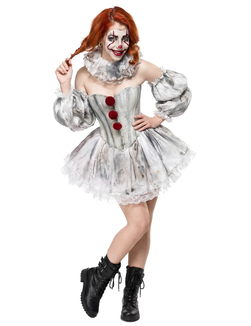 Sexy, luxuriöses Gruselclown-Kostüm für Damen