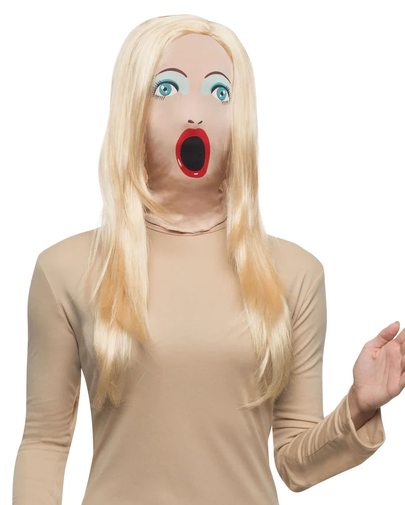 Sexy Doll Maske mit Perücke