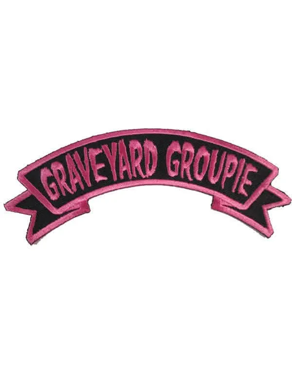 Kreepsville Aufnäher Gothic Graveyard Groupie pink-schwarz
