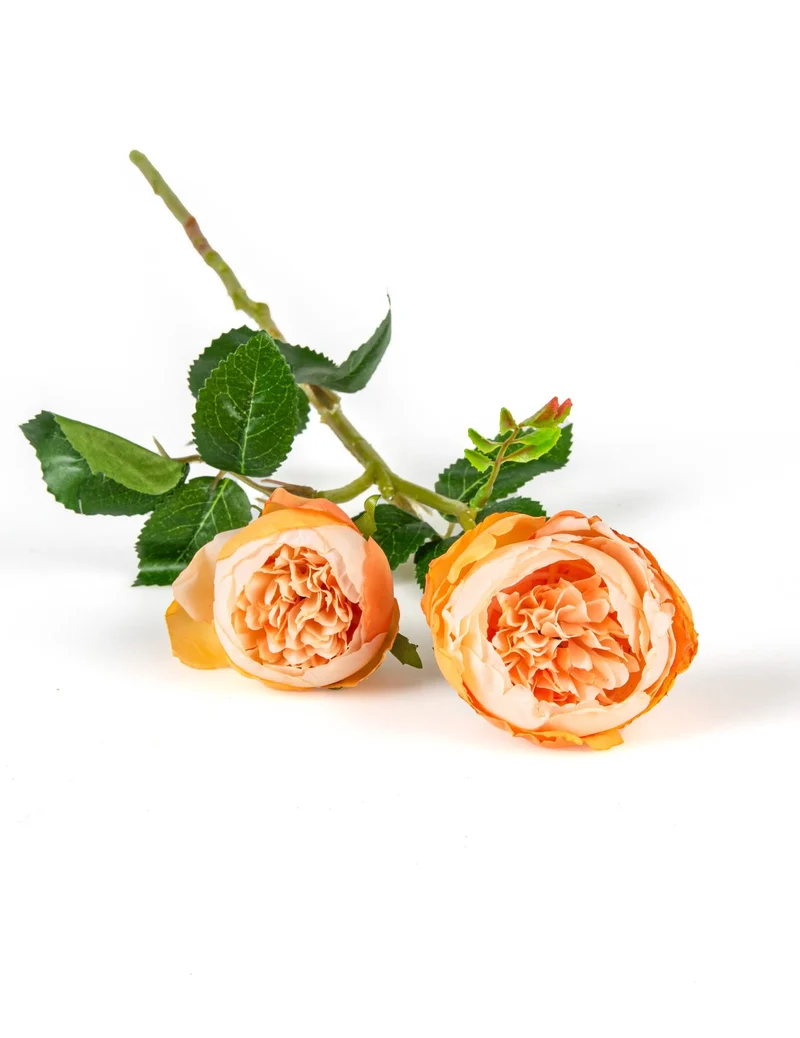 Künstliche Pfirsichrosen am Stiel 46 cm für Hochzeitsstrauß