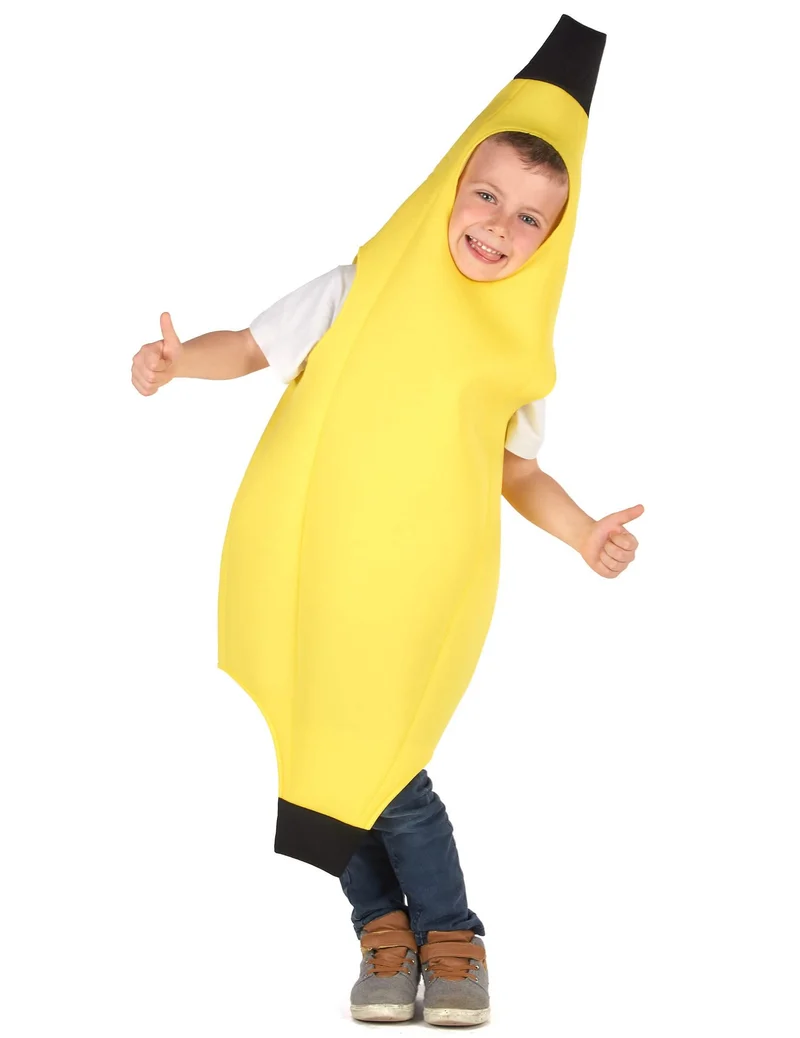 Lustiges Bananen-Kostüm für Kinder Früchte gelb
