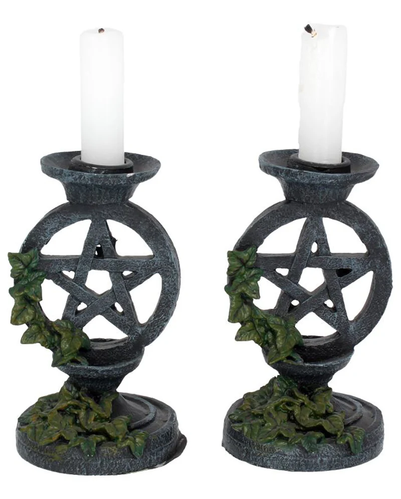 Antike Pentagramm Kerzenständer 2 St.