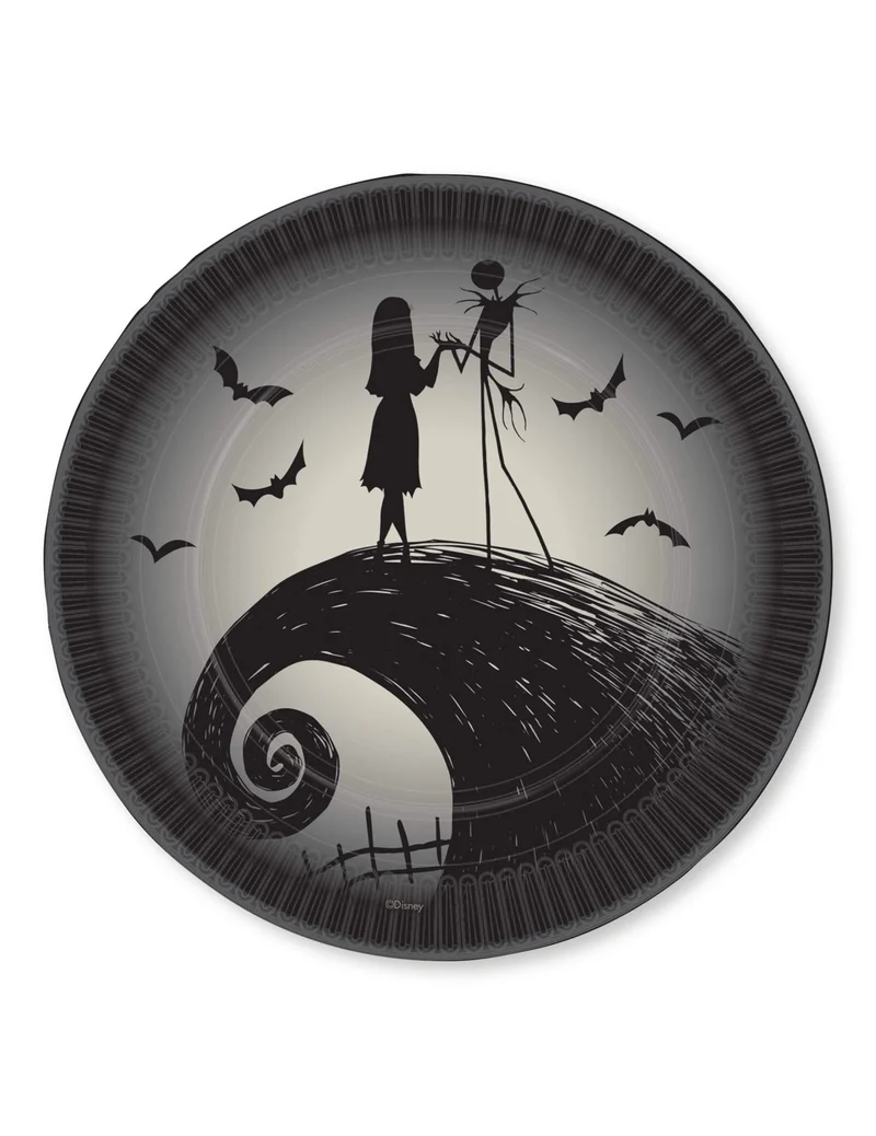 8 Pappteller Nightmare before Christmas™ schwarz