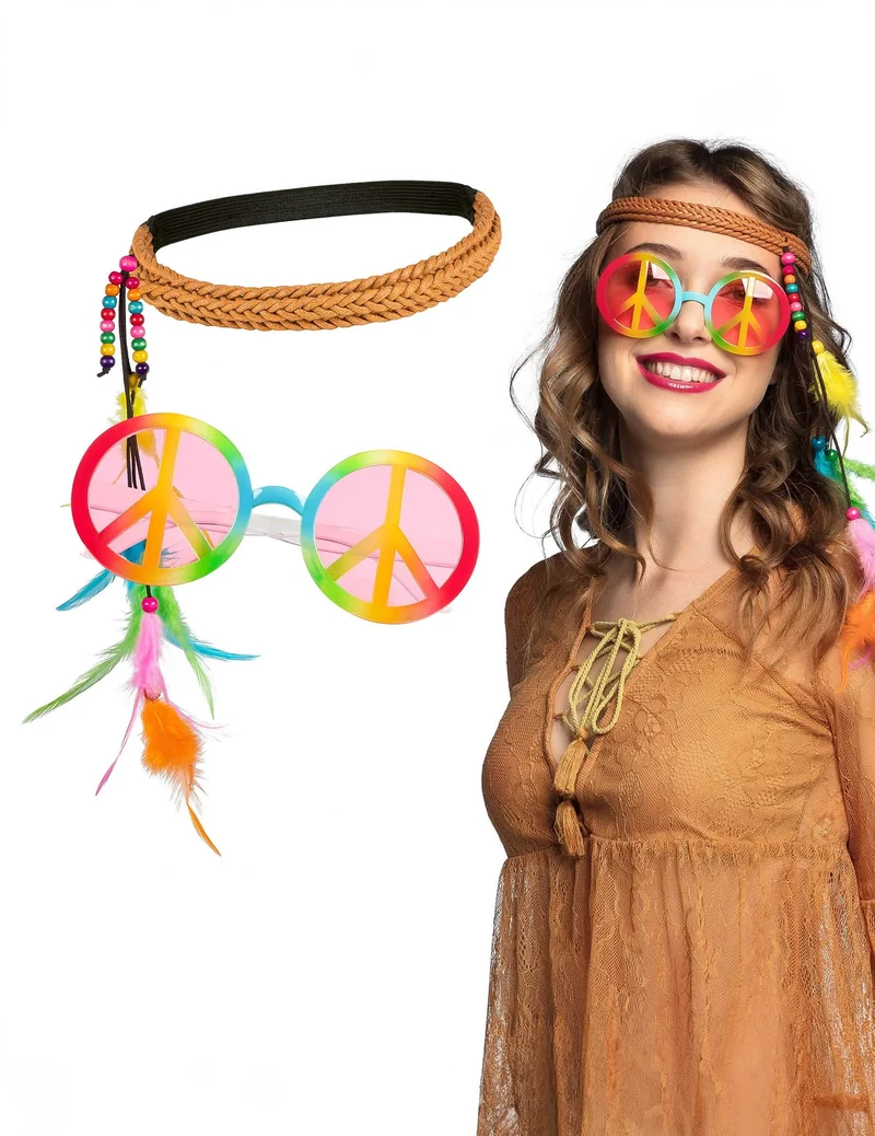 Bohemien-Hippie-Zubehörset für Erwachsene