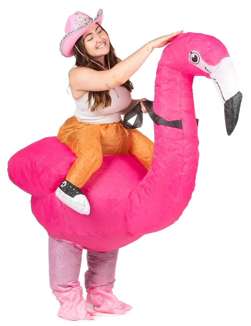 Aufblasbares Flamingokostüm für Erwachsene
