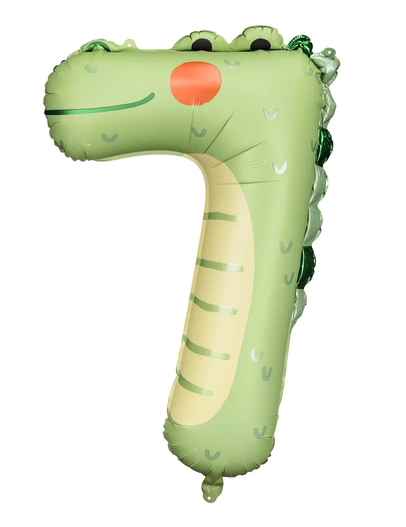 Ziffer 7 Folienballon Krokodil 56 x 85 cm