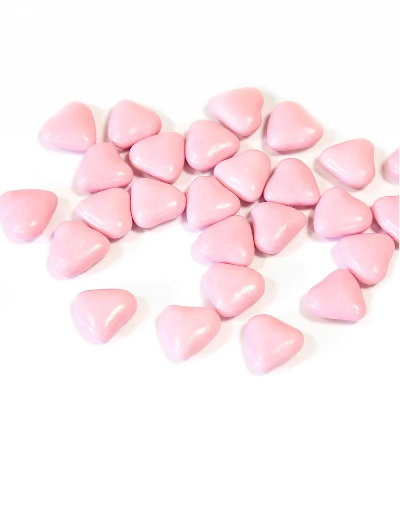 Mini Herz-Schokoladendragees hellrosa 250 g für Hochzeit