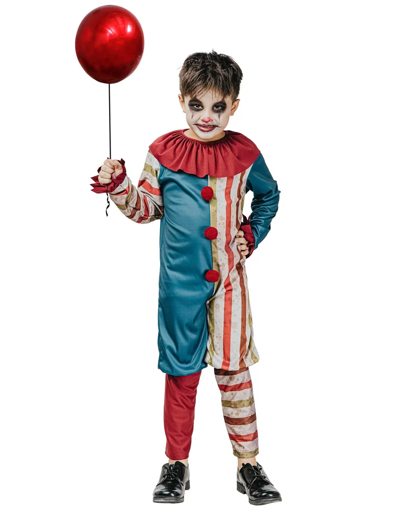 Clownskostüm für Kinder Halloween bunt