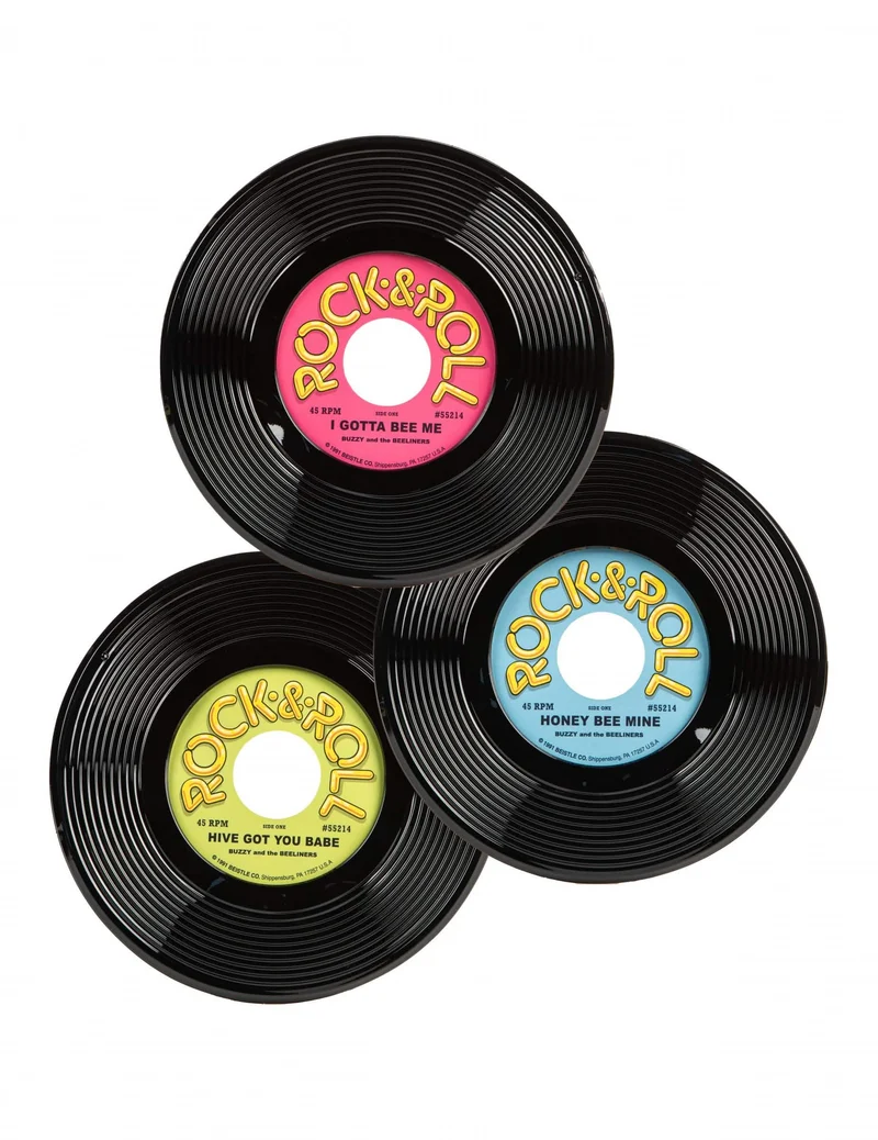3 Vinyl-Schallplatten 23 cm Rock & Roll Dekoration