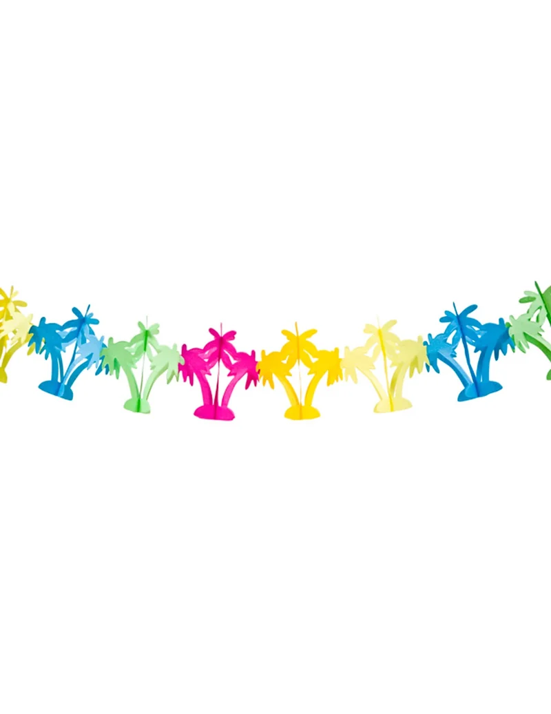Bunte Palmblatt-Papiergirlande 4 m für tropische Party
