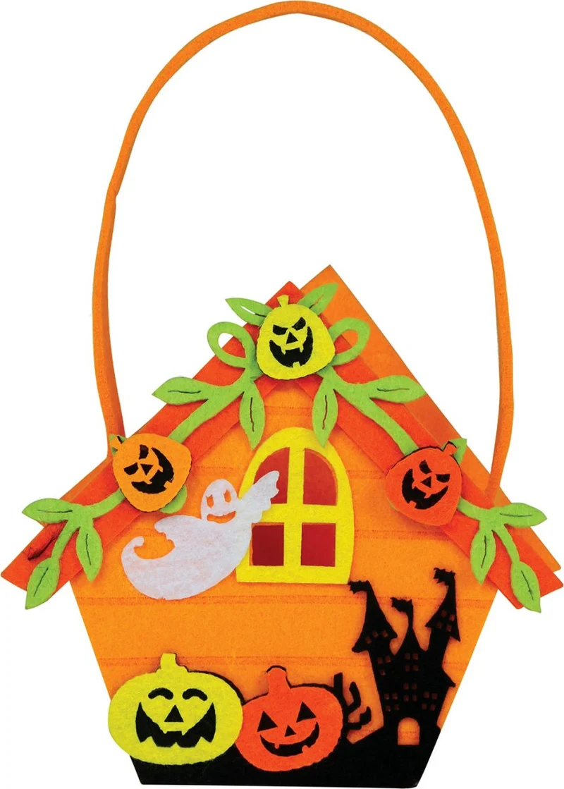 Halloween Korb Hexenhaus 14cm