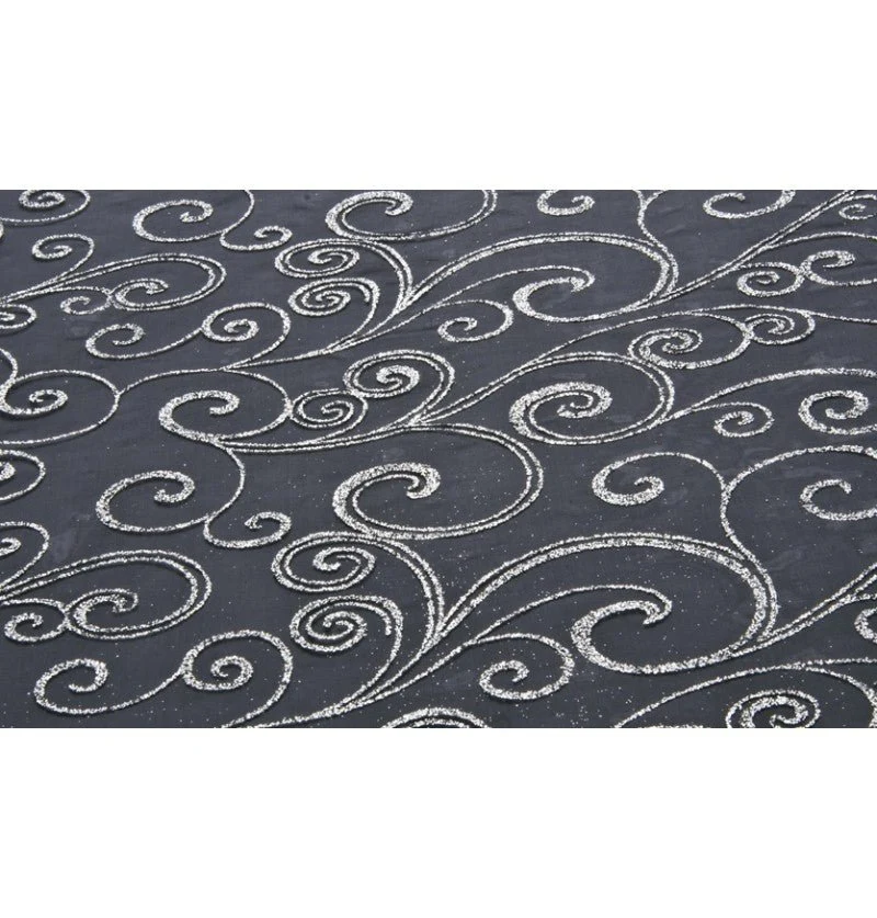 Schwarzer Tischläufer Glitter 5M 36cm