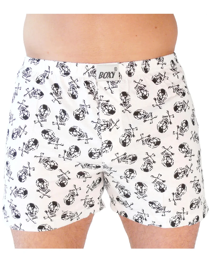 Weiße Totenschädel Boxershorts