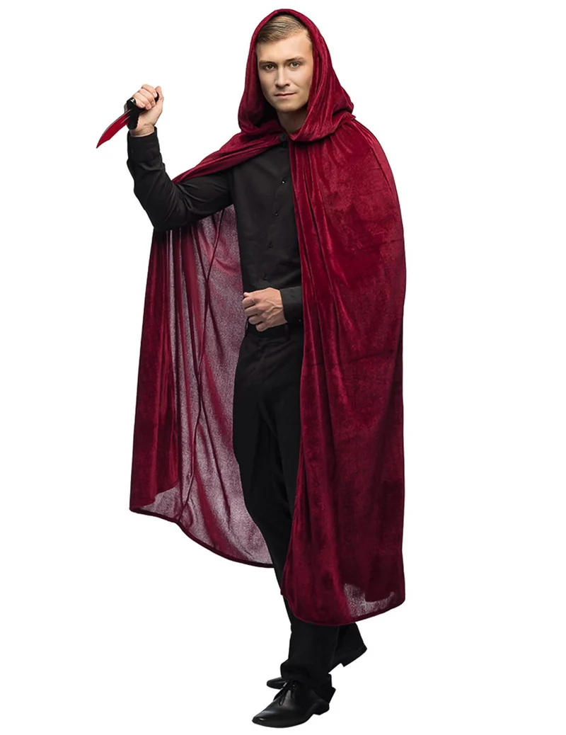 Kapuzenumhang bordeauxrot - 170cm