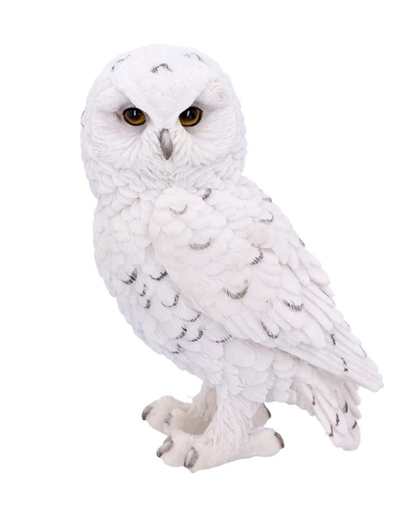 Weiße Schneeeule Statue 13,3cm