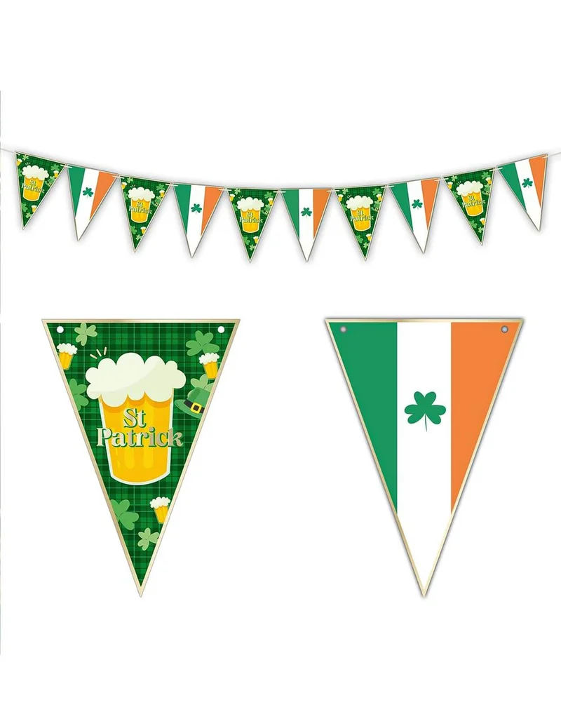 St. Patrick's Day Bier-Wimpelgirlande 3m