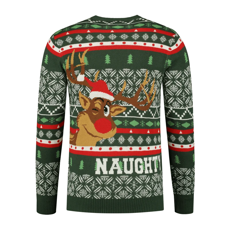 Weihnachtspullover Herren Naughty Or Nice Rudolph