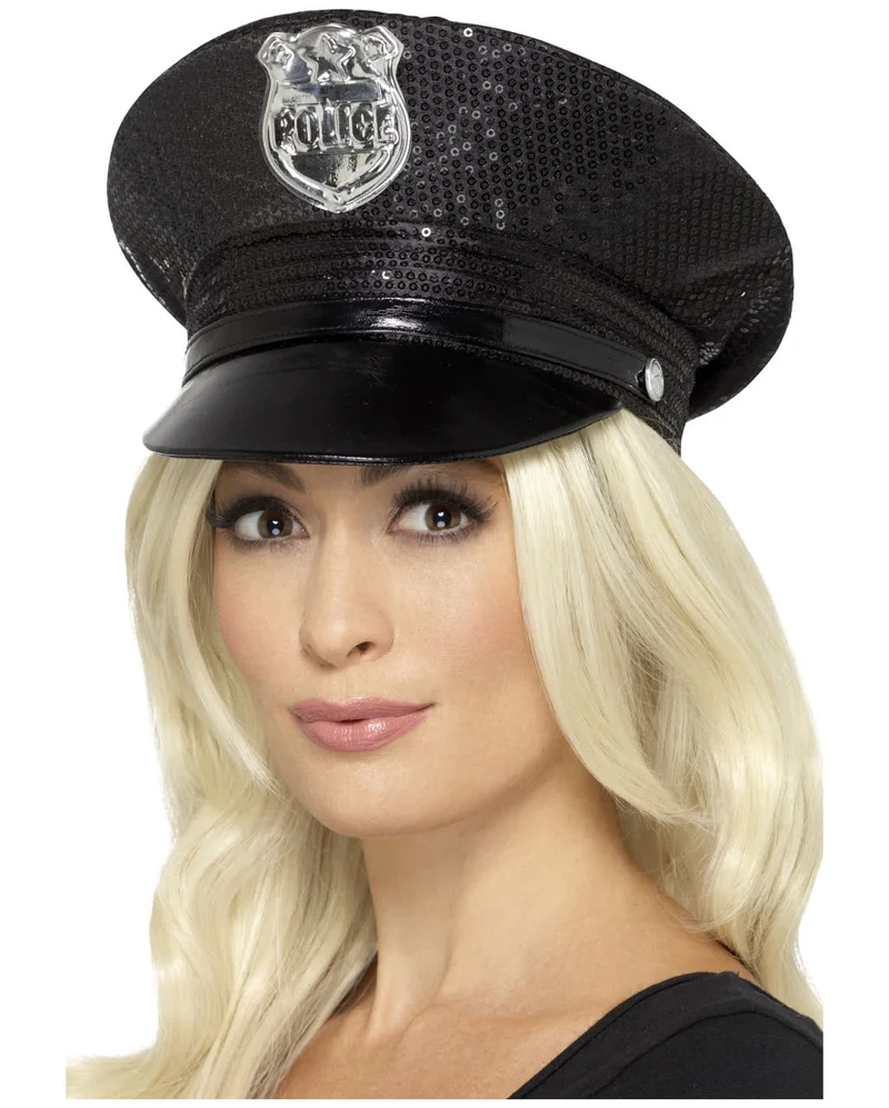 Polizei Schirmmütze mit Pailletten