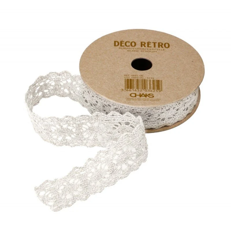 Spitzenband Weiß 2Cm 2m