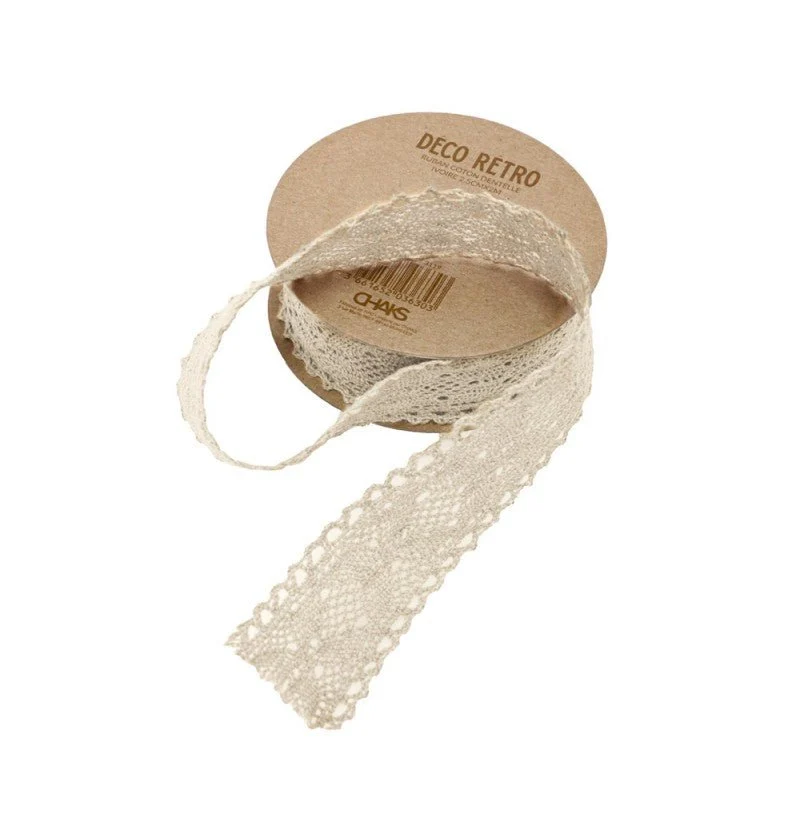 Spitzenband Beige 2.5Cm 2m