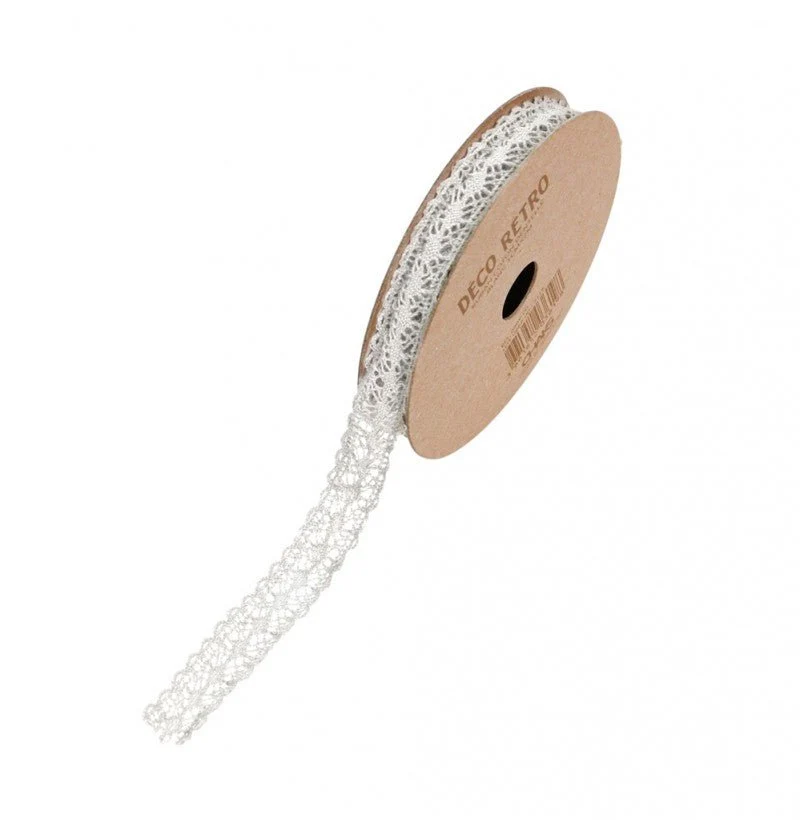 Spitzenband Weiß 2m