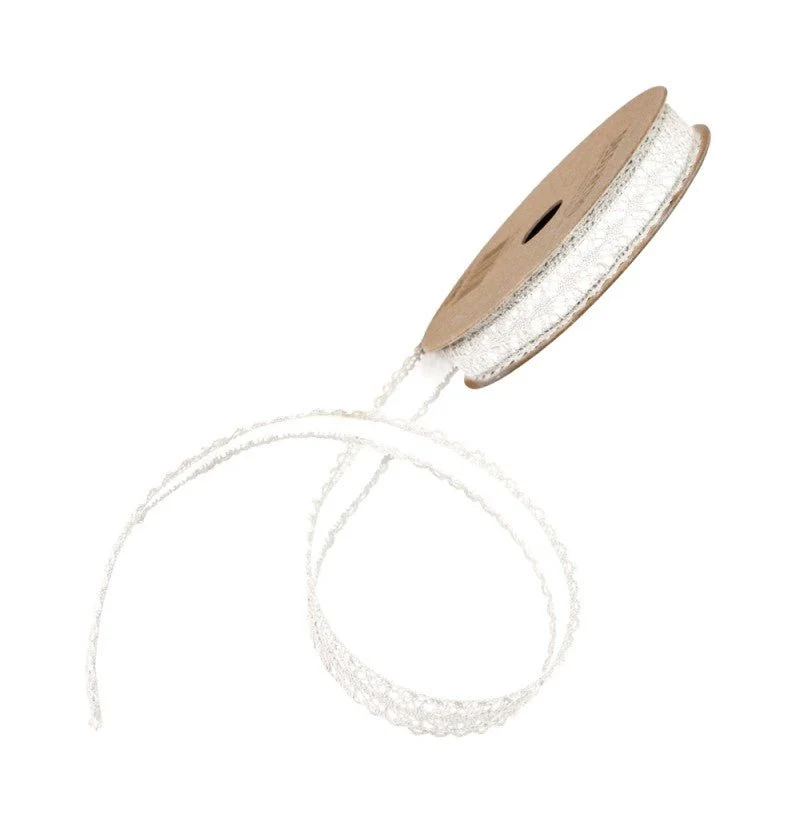 Lace Ribbon Weiß Selbstklebend 2m