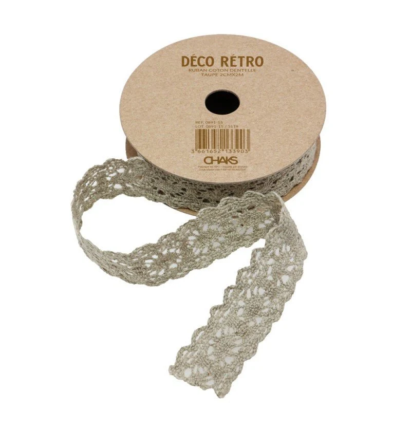 Spitzenband Braun 2Cm 2m
