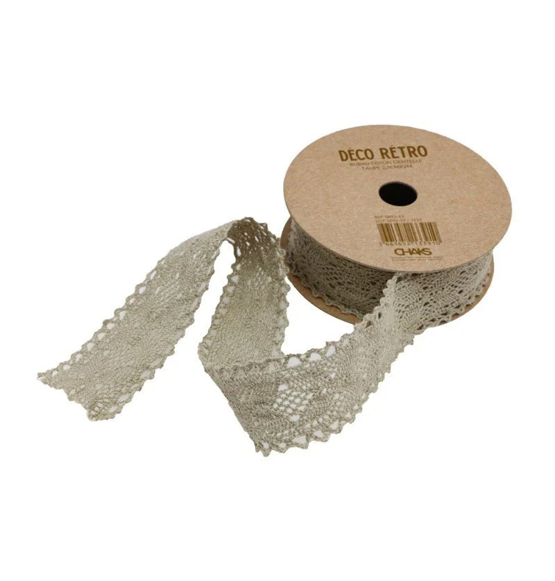Spitzenband Braun 2.5Cm 2m