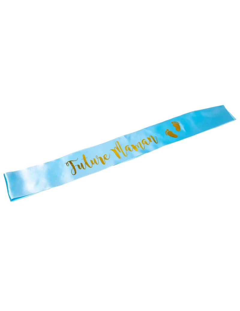 Schärpe aus Satin, "Future Mama", blau und goldfarben, 9,5 x 78 cm, für Babyparty