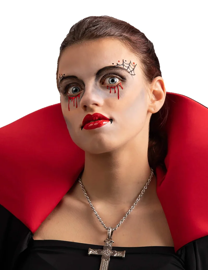 Vampir Make-Up-Set selbstklebend für Erwachsene selbstklebend 3-teilig
